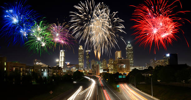 istock New year fireworks over Atlanta. 1423851782