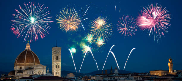 istock New year fireworks over Florence - Italy. 1423851912