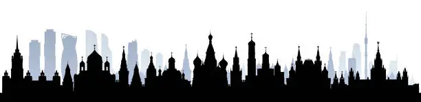 Vector illustration of Moscow (All Buildings Are Complete and Moveable)