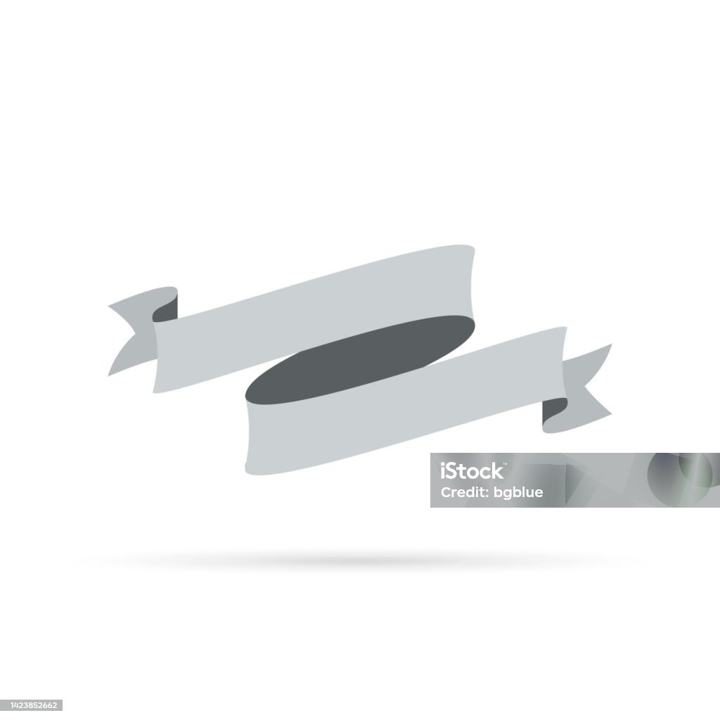 Grey Ribbons Border Gray Ribbon Isolated On White Background Design Element Stock ...