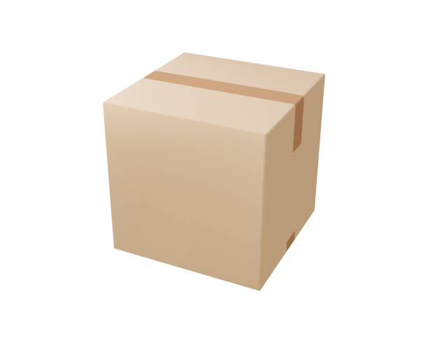 istock Cardboard or carton realistic delivery boxes with scotch tape and labels. 1423852714
