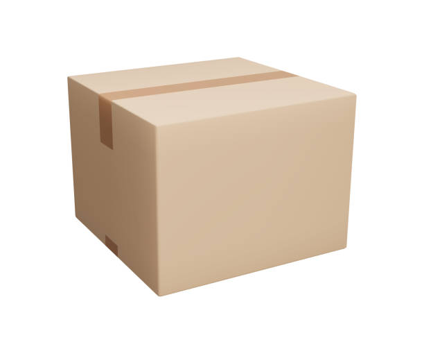 istock Cardboard or carton realistic delivery boxes with scotch tape and labels. 1423852742