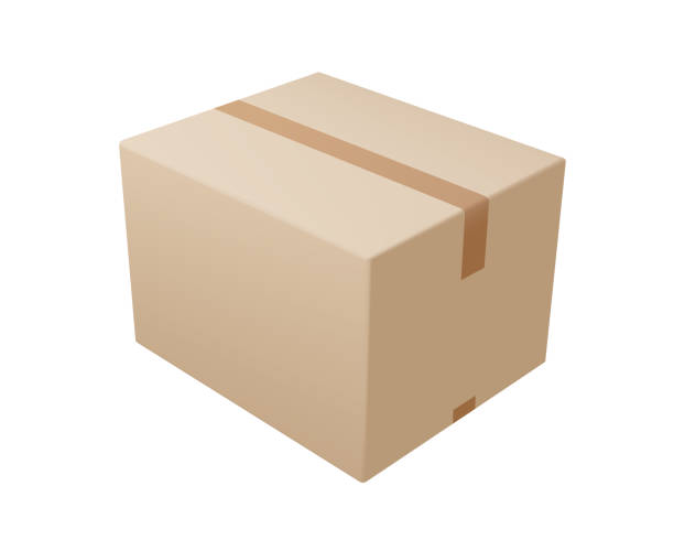 istock Cardboard or carton realistic delivery boxes with scotch tape and labels. 1423852762