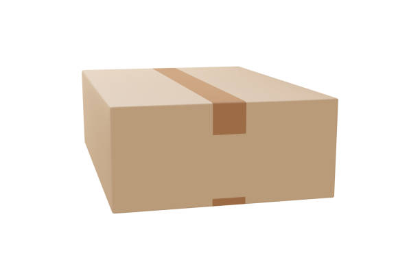 istock Cardboard or carton realistic delivery boxes with scotch tape and labels. 1423852763