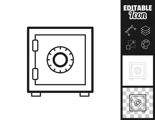 Vector illustration of Strongbox. Icon for design. Easily editable
