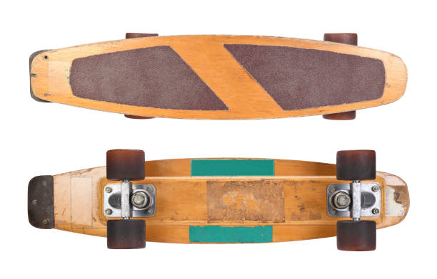 istock Old skateboards isolated on white background. 1423854968
