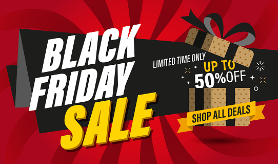 Black friday sale banner layout design