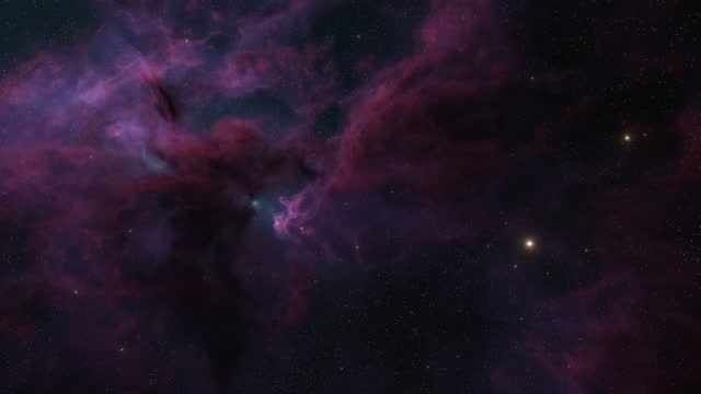 Bright starry sky and red Nebula