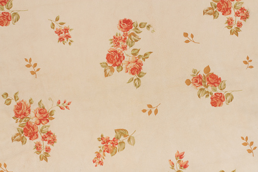 Seamless Floral Pattern With Red Flowers On wall