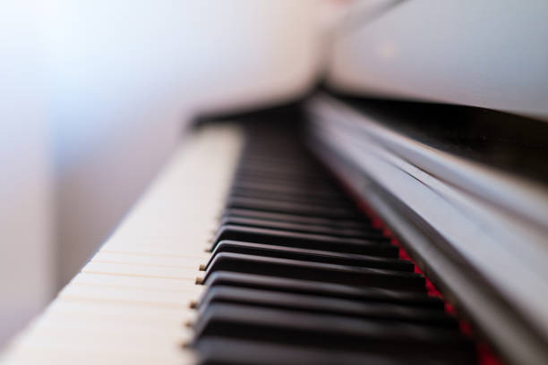 istock Piano keys photographed from the side 1423874925