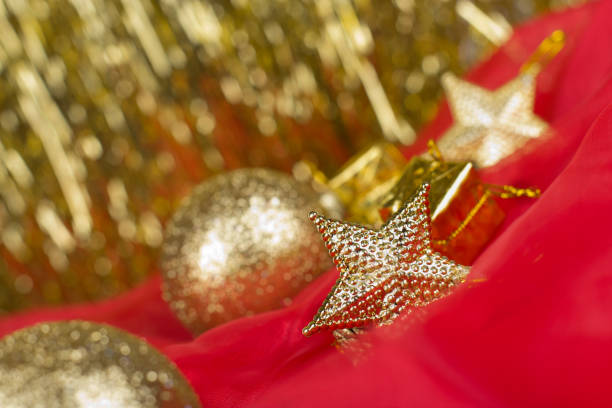 golden christmas ball background or texture