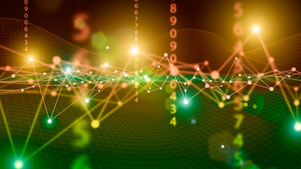 istock 3d technology digital background. Abstract neon cyber lines and grid on color futuristic backdrop. Data, network, science, internet concept. 1423877964