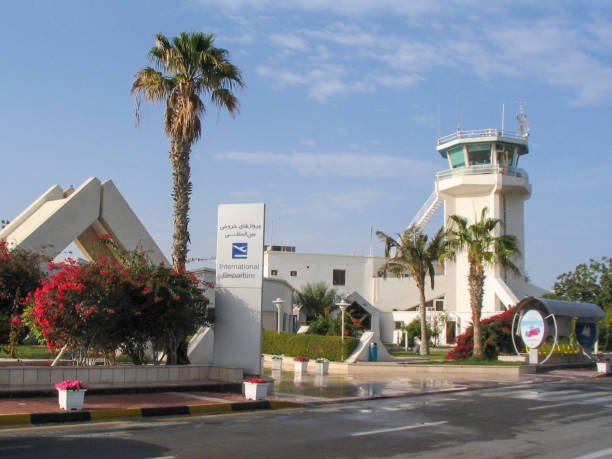 The Scenery of Kish Island, Persian Gulf, Iran Kish, Iran- February 8, 2009: Kish Island is the only Free Trade Zone and holiday resort in Persian Gulf of Iran. Here is the domestic terminal of Kish Airport. boeing 757 stock pictures, royalty-free photos & images