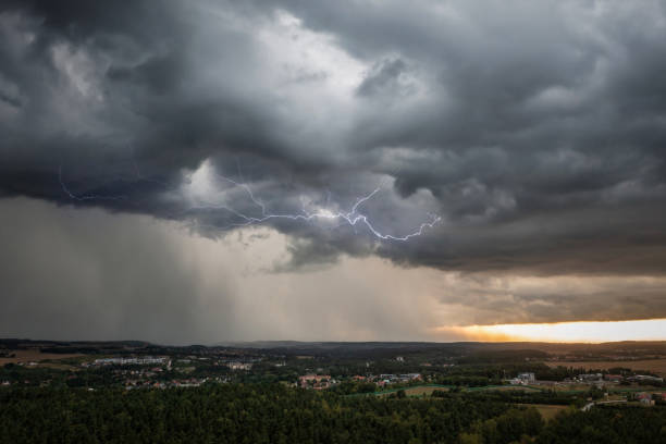 istock Summer thunderstorm over the forest in Poland 1423885148