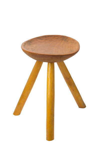 istock round top maka wood stool isolated 1423889152