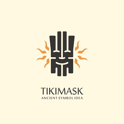 Logo design concept with traditional Tiki mask