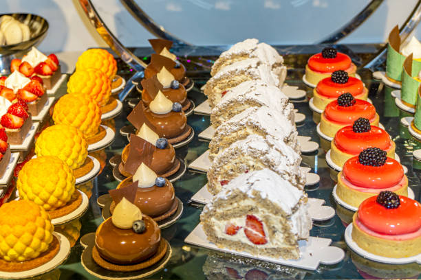 istock fresh and delicious desserts and sweets on the open buffet 1423900312