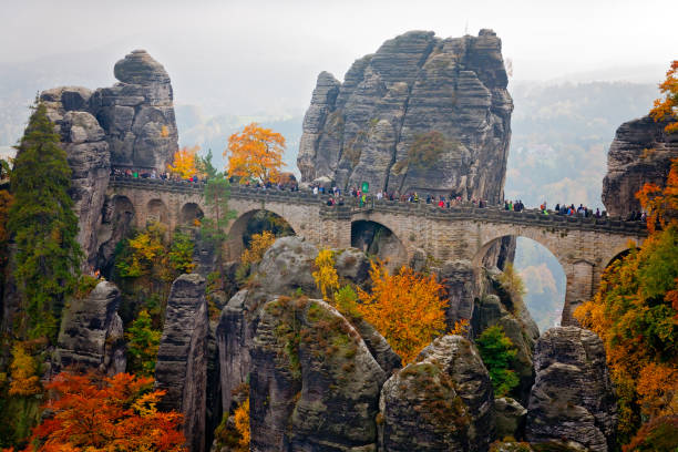 istock Saxon Switzerland National park during autumn, Germany 1423902861