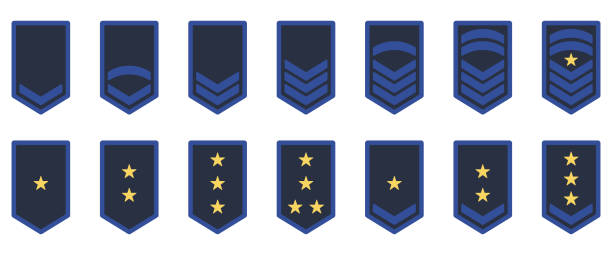 Army Rank Icon. Military Badge Insignia Green Symbol. Chevron Yellow Star and Stripes Logo. Soldier Sergeant, Major, Officer, General, Lieutenant, Colonel Emblem. Isolated Vector Illustration Army Rank Icon. Military Badge Insignia Green Symbol. Chevron Yellow Star and Stripes Logo. Soldier Sergeant, Major, Officer, General, Lieutenant, Colonel Emblem. Isolated Vector Illustration. officer military rank stock illustrations