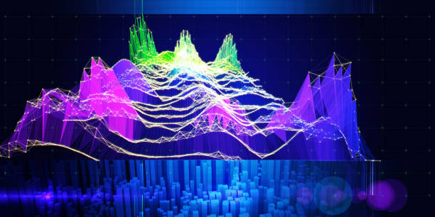 istock Abstract  background polygonal grid with blurred lines. Presentation concept of color algorithms. Banner for business, science and technology. Big Data. 1423908241