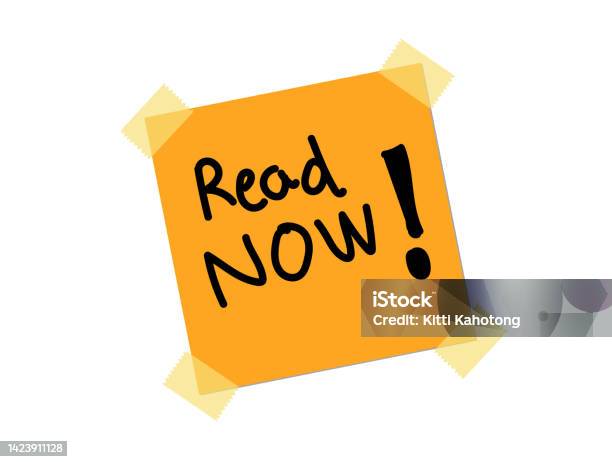 Read Now Sign Read Now On A Note Paper Stock Illustration - Download Image Now ...