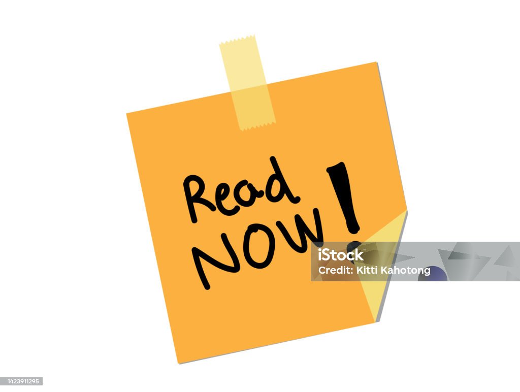 Read Now Sign Read Now On A Note Paper Stock Illustration - Download Image Now ...