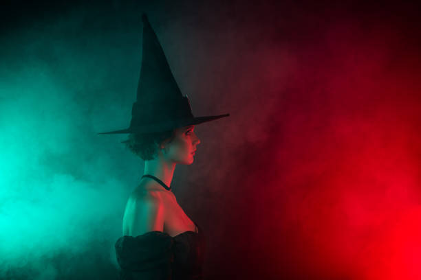 istock Profile side photo of lady magician look copyspace wait for hogwarts sorting ceremony isolated color bright color background 1423918286