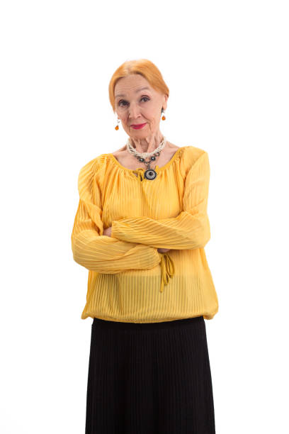 istock Old woman with crossed arms. 1423926514