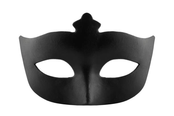istock Black carnival mask isolated on white background 1423932688