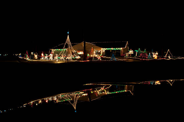 istock Christmas Holiday lights with reflections 142393580