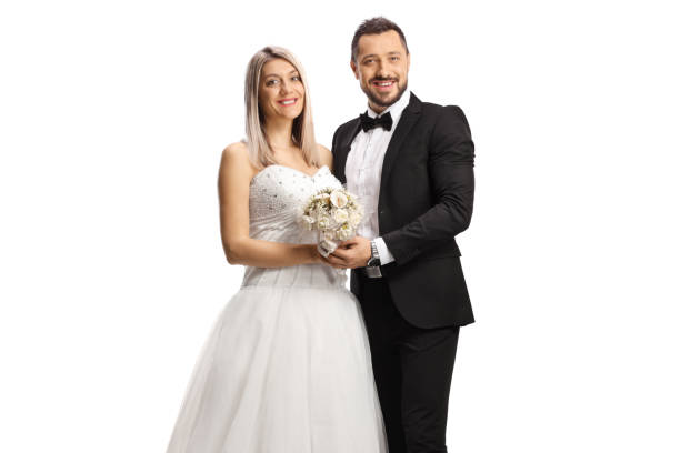 istock Happily married bride and groom 1423935839