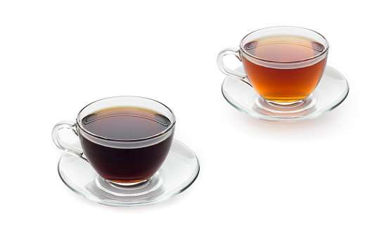 Two Cups of  tea isolated on white background