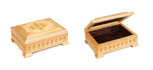 istock two old antique, closed and opened arabic trunk. 1423948220