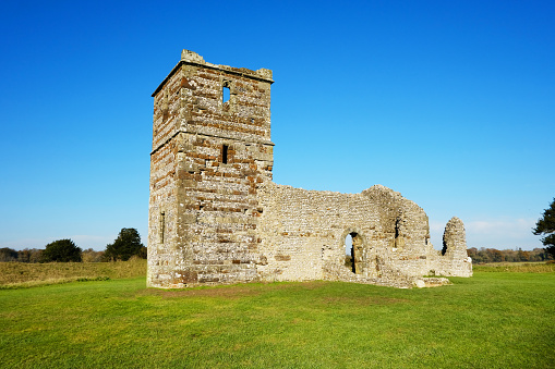 Knowlton, an abandoned Norman Church built within a neolithic henge, Dorset, UK