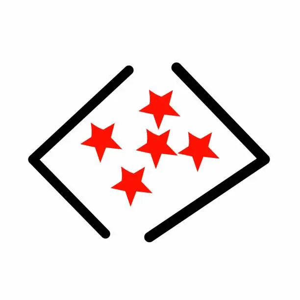 Vector illustration of red star shape logo illustration