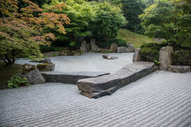 japanese garden stock photo