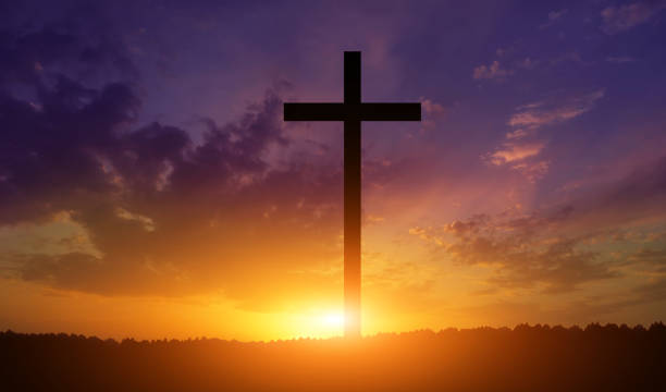 istock Good Friday concept. Cross on sky background. 1423951160