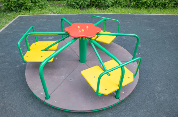 Beautiful girls playing on playground.
