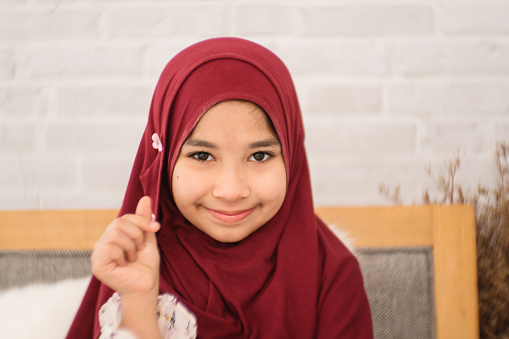 Beautiful Sweet Muslim Girl Portrait stock photo - stock photo