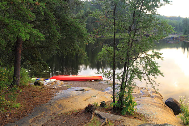 istock Canoe at the lake 142395679