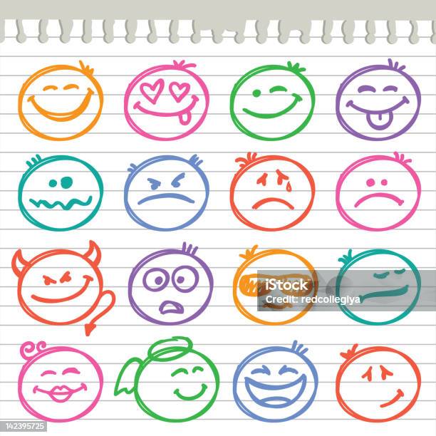 Set Of Smiles Stock Illustration - Download Image Now - Child, Emotion, Human Face