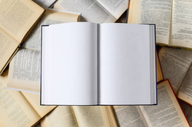 istock An open book with empty white pages against the background of open books. copyspace. 1423966799