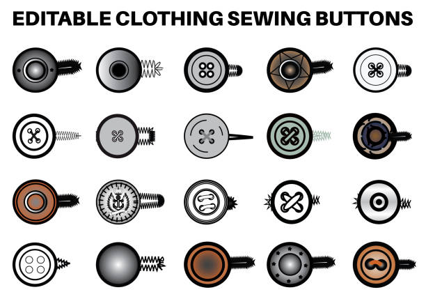 Button Types Pattern Jean Jacket Texture stock vectors - iStock