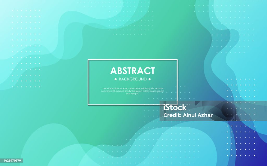 Abstract Blue Green Gradient Dynamic Wavy Fluid Shape Composition ...