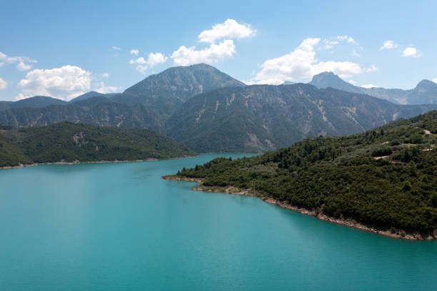 istock Picturesque lake and mountains. 1423971311