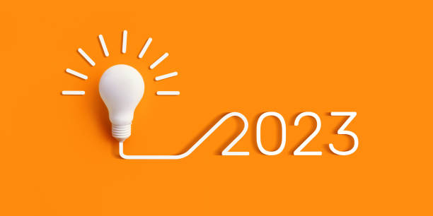 istock 2023 Creativity and inspiration ideas with lightbulb on colorful background. 1423971412