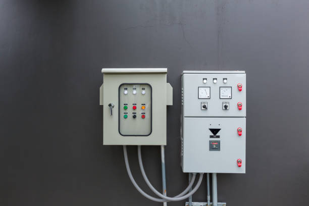 istock Transformer cabinet, Outdoor electric control box. Power supply boards 1423974285