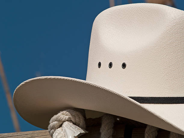 istock Cowboy hat in a fence close up 142397621