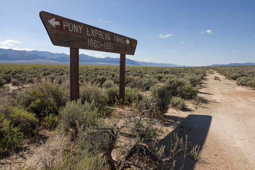 Colorado, USA - May 18, 2021: Sign for the Comanche National Grassland in rural Colorado