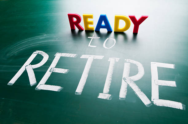 istock Ready to retire, conceptual words on blackboard. 142397814